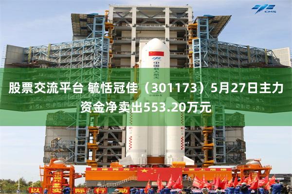 股票交流平台 毓恬冠佳（301173）5月27日主力资金净卖出553.20万元
