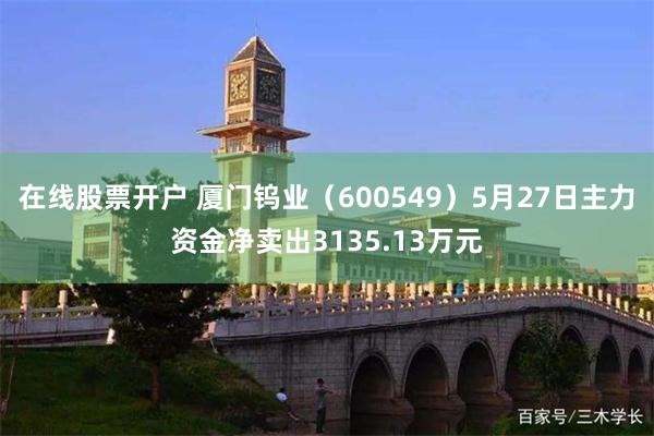 在线股票开户 厦门钨业（600549）5月27日主力资金净卖出3135.13万元