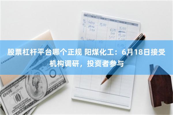 股票杠杆平台哪个正规 阳煤化工：6月18日接受机构调研，投资者参与