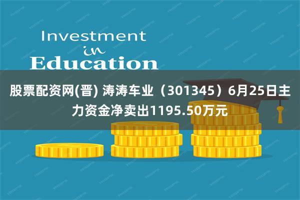 股票配资网(晋) 涛涛车业（301345）6月25日主力资金净卖出1195.50万元