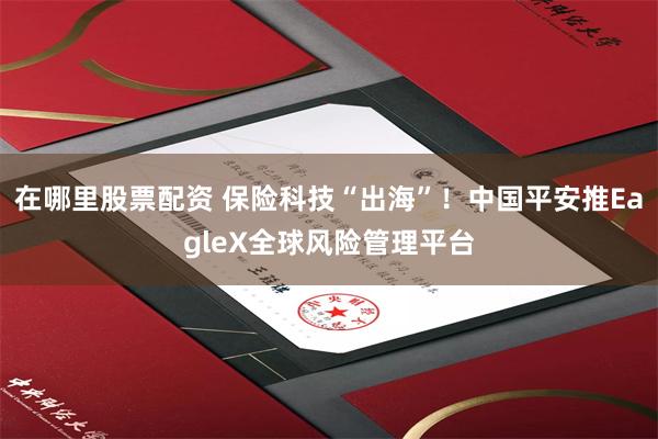 在哪里股票配资 保险科技“出海”！中国平安推EagleX全球风险管理平台